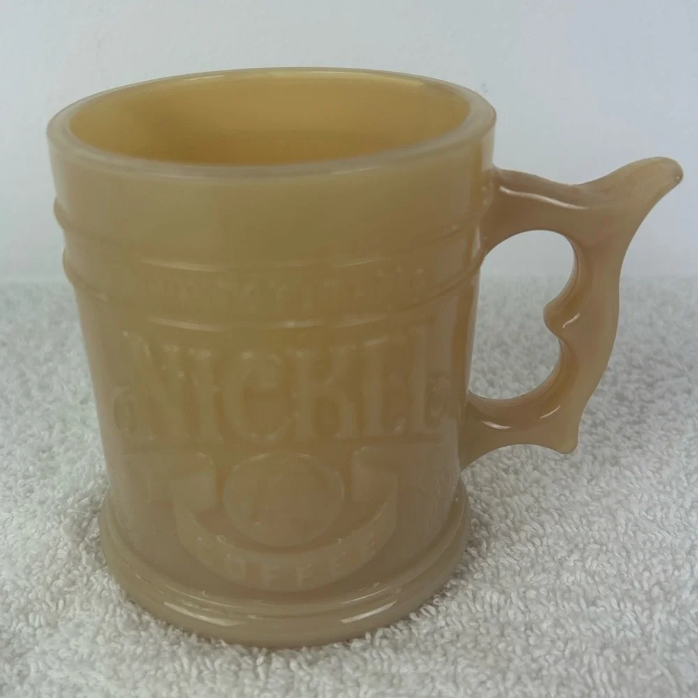 VTG '1983' WHATABURGER Glass Buffalo Nickel Indian Head Nickel Coffee Mug